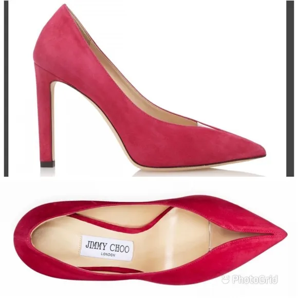 JIMMY CHOO Baker 100 Suede Leather Heel Shoes  EU 39 / US 8.5  NEW with Box