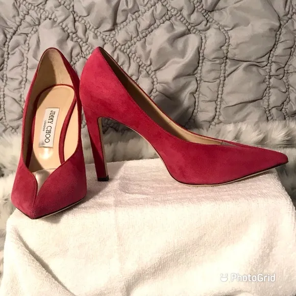 JIMMY CHOO Baker 100 Suede Leather Heel Shoes  EU 39 / US 8.5  NEW with Box