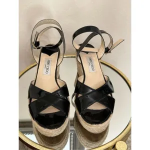Jimmy Choo Black Patent Leather Wedge size 11