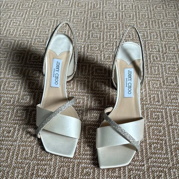Jimmy Choo Elegant Cream and Silver Women's Heels. Brand new never worn