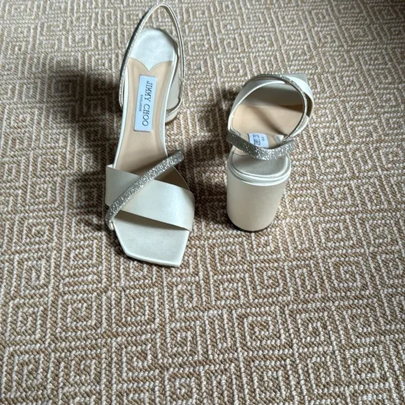 Jimmy Choo Elegant Cream and Silver Women's Heels. Brand new never worn