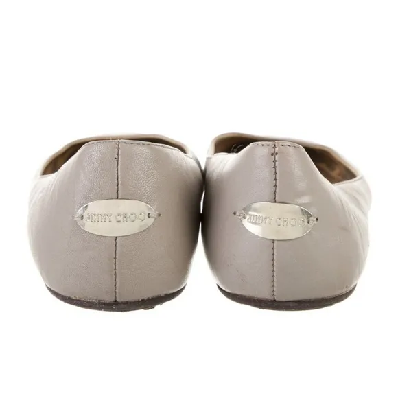Jimmy Choo flats cap tie metallic shoes flats ballerina ballet size 38.5 8