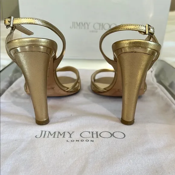 Jimmy Choo Gold Strappy Sandals