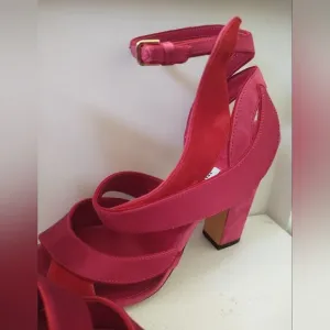 JIMMY CHOO SUEDE AND SATIN SANDALS