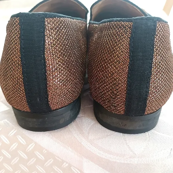 JITAI Performer's Dress /Party Shoes Loafers Tassels Metallic Copper Men's 11.5