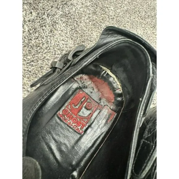 JOGhost Mens Black Leather Shoes With Buckles * Read*