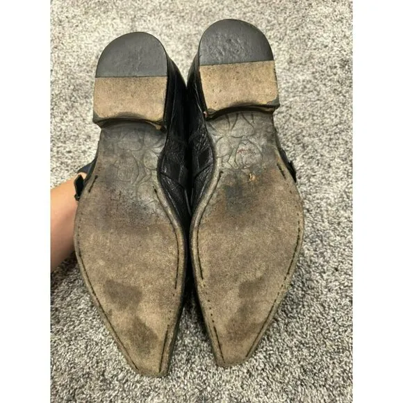 JOGhost Mens Black Leather Shoes With Buckles * Read*