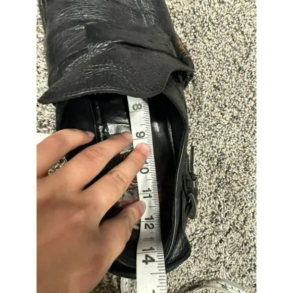 JOGhost Mens Black Leather Shoes With Buckles * Read*