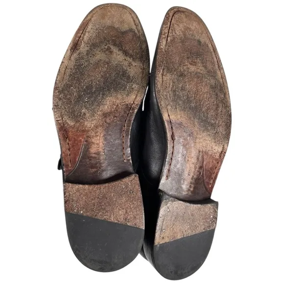 John Varvatos Luxe Black Leather Double Monk Strap Dress Shoes Men’s Size 11.5M