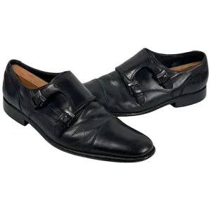 John Varvatos Luxe Black Leather Double Monk Strap Dress Shoes Men’s Size 11.5M