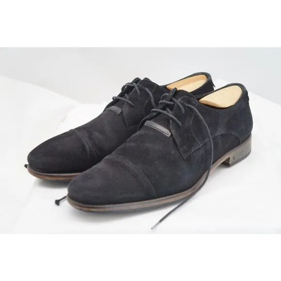 John Varvatos USA Black Suede Leather Oxford Dress Shoes - Men's 10.5M