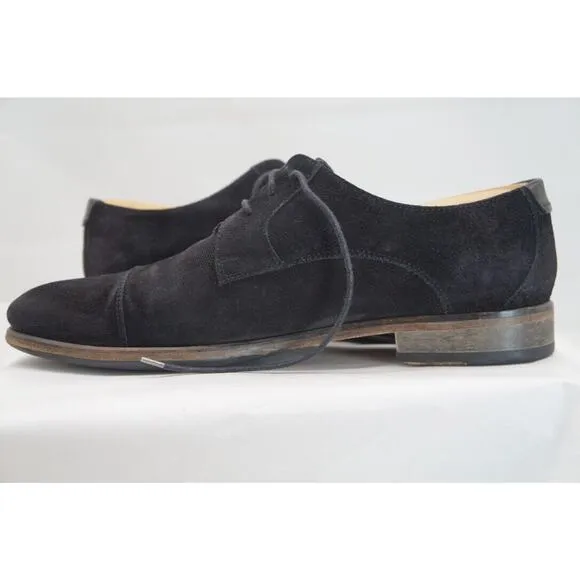 John Varvatos USA Black Suede Leather Oxford Dress Shoes - Men's 10.5M