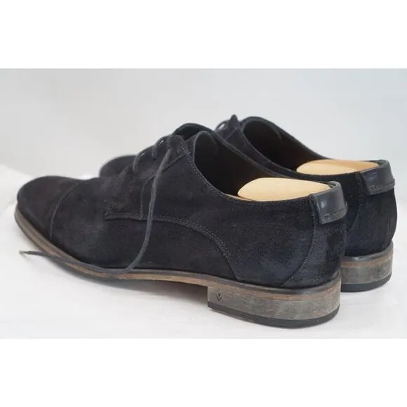 John Varvatos USA Black Suede Leather Oxford Dress Shoes - Men's 10.5M