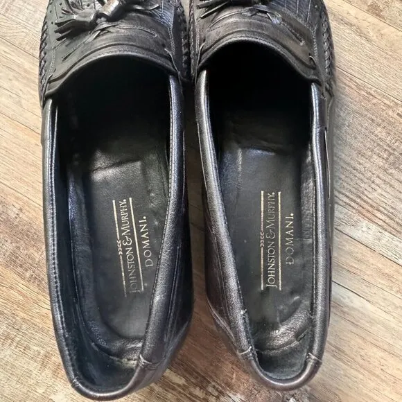Johnson &amp; Murphy Domani leather loafer style dress shoes Made in Italy size 10M