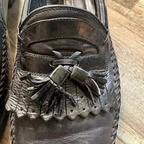 Johnson &amp; Murphy Domani leather loafer style dress shoes Made in Italy size 10M