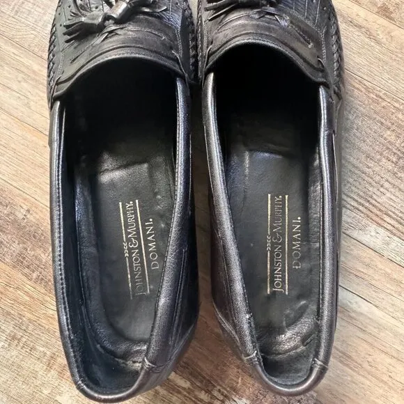 Johnson &amp; Murphy Domani leather loafer style dress shoes Made in Italy size 10M