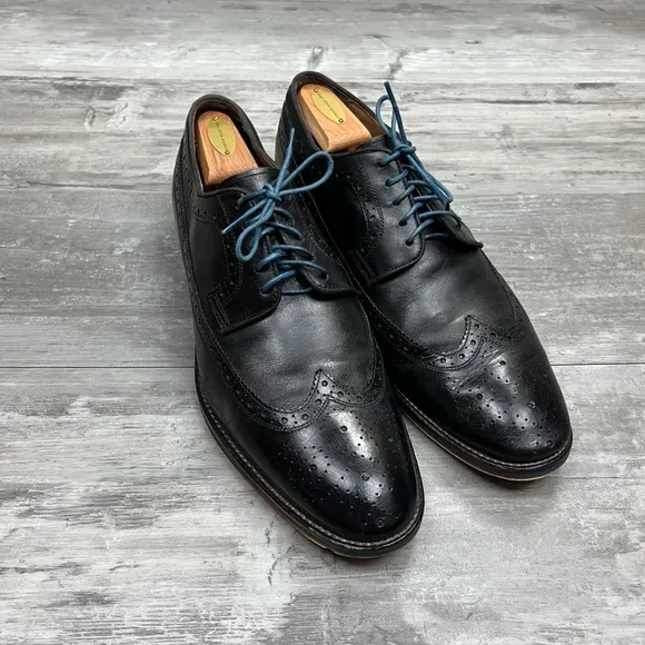 Johnston &amp; Murphy Black Wingtip Derbys 12 M
