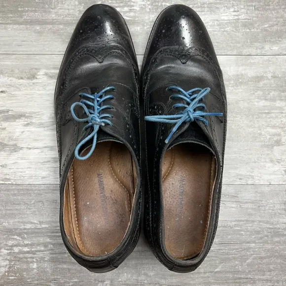 Johnston &amp; Murphy Black Wingtip Derbys 12 M