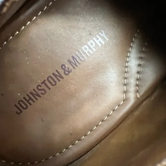 Johnston &amp; Murphy Burnished Walnut Tan Wingtip Derbys 12 M