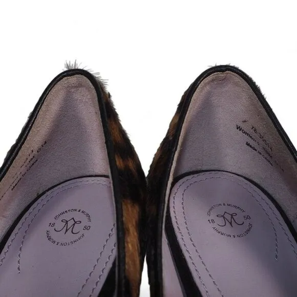 Johnston &amp; Murphy Calf Hair Leopard Print Pumps 78-30514 Women's 10M