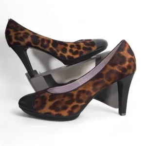 Johnston &amp; Murphy Calf Hair Leopard Print Pumps 78-30514 Women's 10M