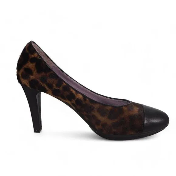 Johnston &amp; Murphy Calf Hair Leopard Print Pumps 78-30514 Women's 10M