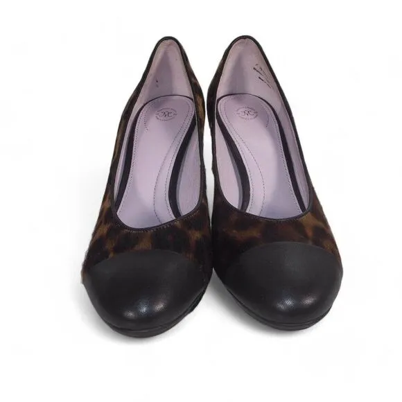 Johnston &amp; Murphy Calf Hair Leopard Print Pumps 78-30514 Women's 10M
