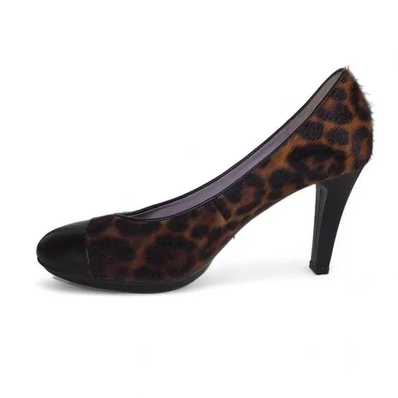 Johnston &amp; Murphy Calf Hair Leopard Print Pumps 78-30514 Women's 10M
