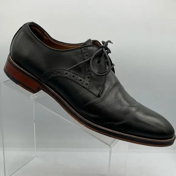 Johnston &amp; Murphy Conard Lace Up Plain Toe Shoes Men's 11M Black Leather