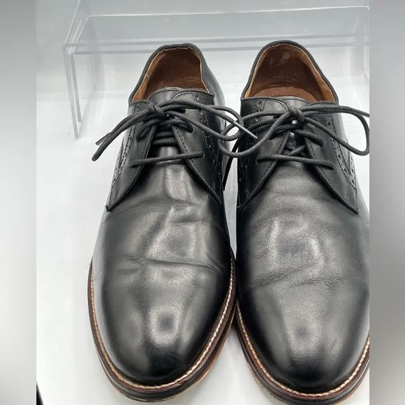 Johnston &amp; Murphy Conard Lace Up Plain Toe Shoes Men's 11M Black Leather