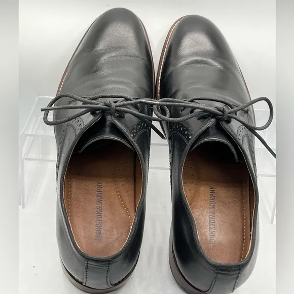 Johnston &amp; Murphy Conard Lace Up Plain Toe Shoes Men's 11M Black Leather