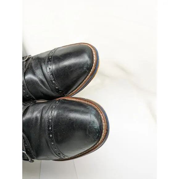 Johnston &amp; Murphy Dress Shoes Mens 10.5M Black Leather Conard Double Monk Strap