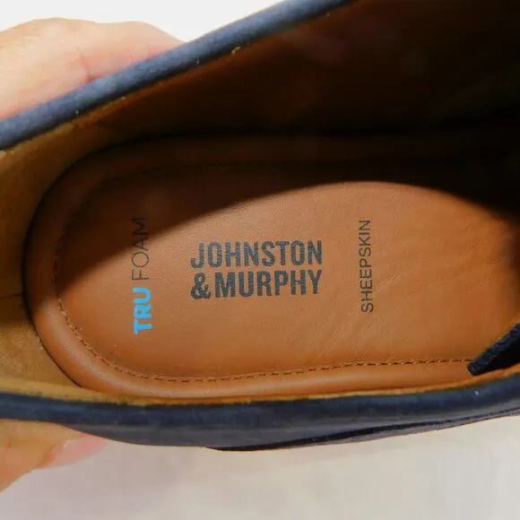 Johnston &amp; Murphy Henning Plain Toe Men's Navy Nubuck Size 10 New Shoes