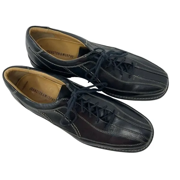 Johnston &amp; Murphy Schuler Men’s Size 11 black Bicycle toe Shoes