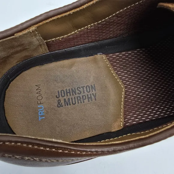 Johnston &amp; Murphy Shoes Men 14M Upton Plain Toe Derby Tan Full Grain Tn