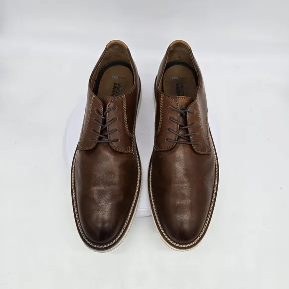 Johnston &amp; Murphy Shoes Men 14M Upton Plain Toe Derby Tan Full Grain Tn