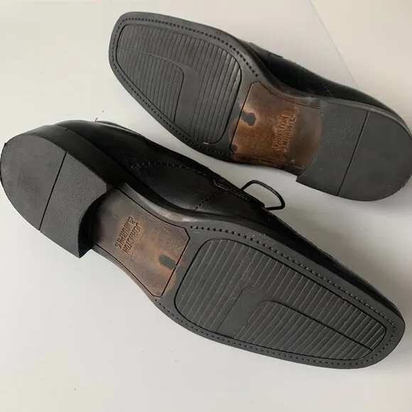 Johnston &amp; Murphy Shuler Oxford Black‎ Leather Dress Shoes Men's Sz 10.5 Lace-up