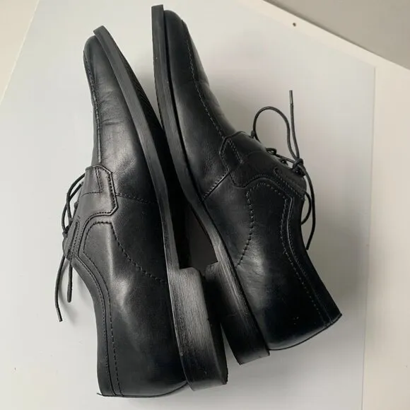 Johnston &amp; Murphy Shuler Oxford Black‎ Leather Dress Shoes Men's Sz 10.5 Lace-up