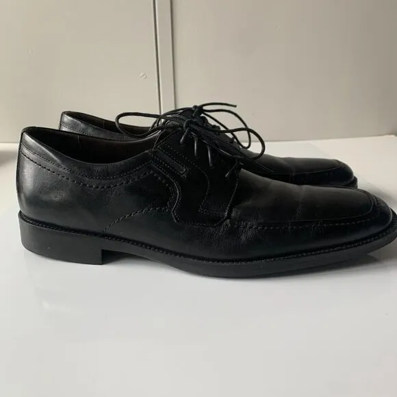 Johnston &amp; Murphy Shuler Oxford Black‎ Leather Dress Shoes Men's Sz 10.5 Lace-up