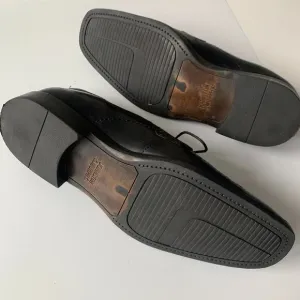 Johnston &amp; Murphy Shuler Oxford Black‎ Leather Dress Shoes Men's Sz 10.5 Lace-up