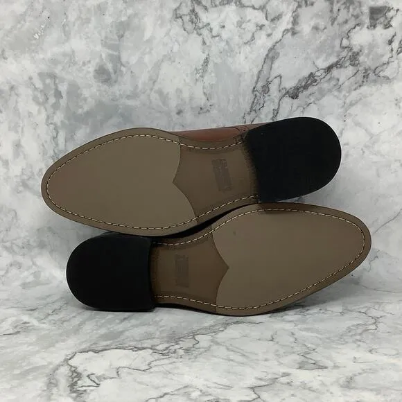 Johnston &amp; Murphy Size 9 M Tan Full Grain Stockton Plain Toe Dress Shoes K10-15
