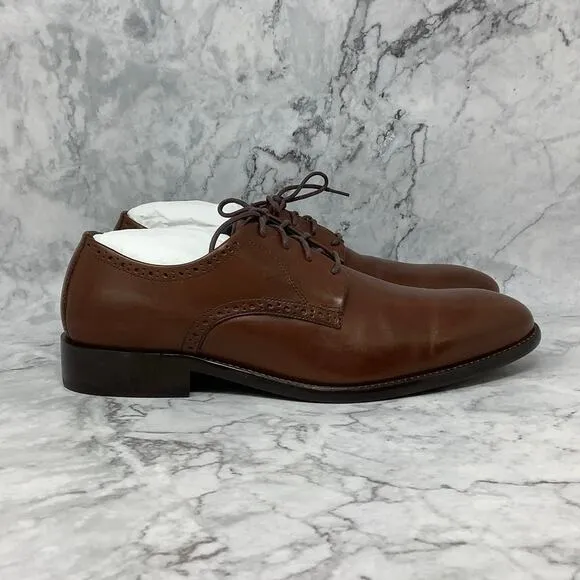 Johnston &amp; Murphy Size 9 M Tan Full Grain Stockton Plain Toe Dress Shoes K10-15