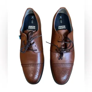 Johnston &amp; Murphy XC4 cap toe cognac waterproof dress shoes size 10:5 office