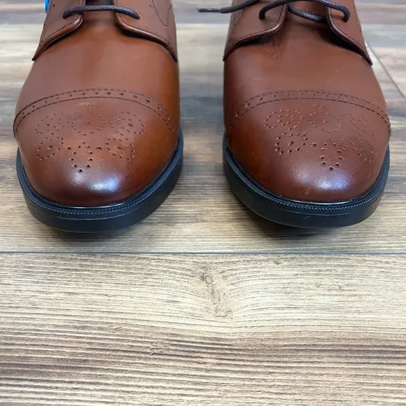 Johnston &amp; Murphy XC4 cap toe cognac waterproof dress shoes size 10:5 office