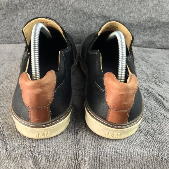 Johnston and Murphy McGuffy Woven Sheepskin Leather Slip-On Shoes Black 8.5 M