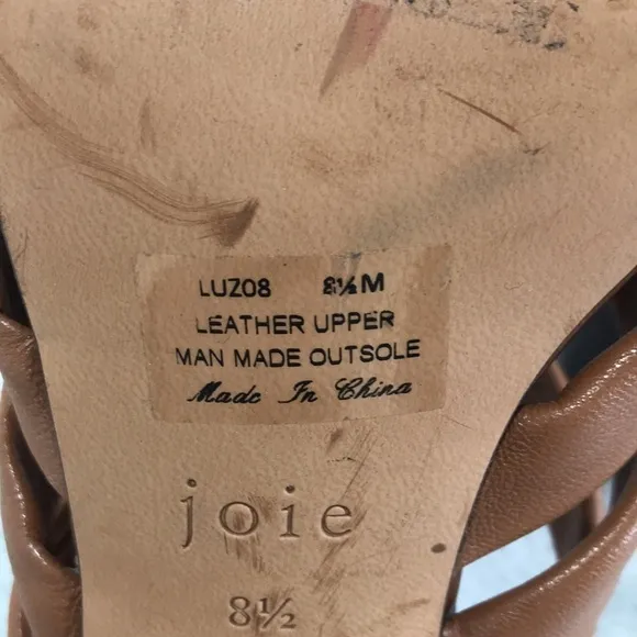 Joie Carmel Leather Luz Block Heeled Sandals Size 8.5