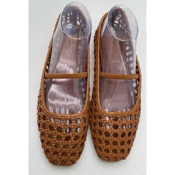 Joie Weavy Brown Ballet Flats with Strap Brown Size 8.5 $228 Beachy Coastal