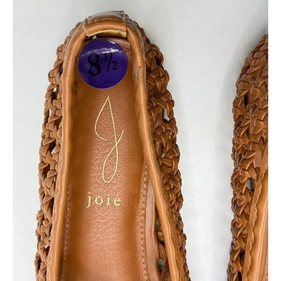 Joie Weavy Brown Ballet Flats with Strap Brown Size 8.5 $228 Beachy Coastal
