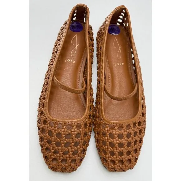 Joie Weavy Brown Ballet Flats with Strap Brown Size 8.5 $228 Beachy Coastal