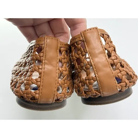 Joie Weavy Brown Ballet Flats with Strap Brown Size 8.5 $228 Beachy Coastal
